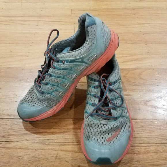 Merrell J598172 Women's Trail Running Sneakes Blue Surf/Tiger Lilly Size 9 - Picture 3 of 8